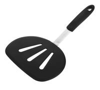 GARVALON Espátula Ergonómica de Silicona Negra Resistente al Calor para Wok Multifunción Antiadherente para Freír Utensilio de Cocina Reutilizable para Uso Diario en Hogar y Restaurante