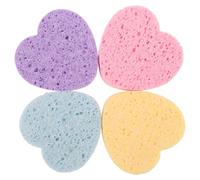 GARVALON Esponjas para Pintar Acuarela en Forma de Corazón 4 Piezas Esponja Absorbente de Agua Reutilizable para Limpieza de Pinceles para Artistas en Colores Azul Amarillo Rosa y Morado