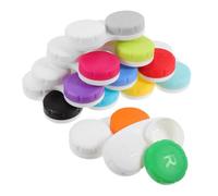 GARVALON Estuche para Lentes de Contacto Pequeño de Bolsillo, Caja Portalentes de Plástico 12 Colores, Soporte de Lente Doble Letras, Organizador Portátil para Viaje y Uso Diario