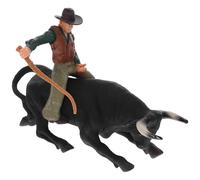 GARVALON Figura de Simulación de Buey y Matador Modelo Plástico Resistente Set Estático Decorativo Occidental para Escritorio Juguete Creativo para Cumpleaños y Colecciones