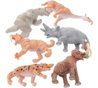 GARVALON Figuras de Animales Prehistóricos Simulados, Set de Modelos Educativos de Dinosaurios y Animales Antiguos, Accesorios para Mini Escenas y Decoración del Hogar, 1 Set de 48g