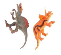 GARVALON Figuras de Juguete de Dinosaurios 2 Piezas Modelo Sólido de Goma Decoración Creativa para Simulación Realista de Dinosaurios Anquilosaurio y Triceratops Adecuado para