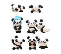 GARVALON Figuras de Panda Miniatura PVC Decoración Artesanal para Hogar y Jardín Adornos Realistas para Manualidades y Regalos Infantiles
