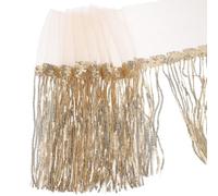 GARVALON Flecos Decorativos de 20 CM para Falda de Danza del Vientre Cinta de Lentejuelas Beige Número 5 Accesorio para Falda de Baile 10 Yardas para Manualidades y Disfraces