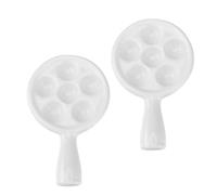 GARVALON Fuente para Hornear Caracoles de Cerámica Asas Suaves Diseño Antideslizante 2 Piezas Bandeja para Horno Doméstico Adecuado para Cocina y Servir Escargots