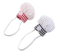 GARVALON Gorros de Chef Pequeños para Muñecas y Peluches 10-15 CM Accesorios de Disfraz de Algodón Suave 2 Piezas Estampado de Lunares Negro y Rojo Ideales para Manualidades y Juegos de