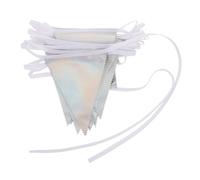 GARVALON Guirnalda Triangular Iridiscente de 10 Metros 36 Banderines de Tela Brillante para Decoración de Fiestas Cumpleaños Bodas y Showers Fondo Fotográfico Festivo