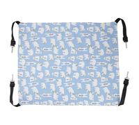 GARVALON Hamaca para Gatos Colgante Doble Cara L, Cama para Mascotas Transpirable de Tela Resistente Color Azul Claro Diseño de Oso Polar, Nido Cómodo para Descanso y Protección en Jaulas