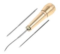 GARVALON Herramienta de Costura Profesional con Mango de Cobre para Reparación de Calzado Punzón con Aguja de Gancho para Trabajos Cuero Kit Versátil para Coser y Reparar Zapatos