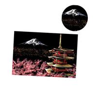 GARVALON Herramienta de Descompresión para Adultos Láminas de Dibujo para Rascar Hechas Mano Kit de Pintura para Rascar Fuji Arte DIY para Relajación y Decoración