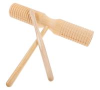 GARVALON Instrumento de Percusión Güiro de Madera Palo, Rascador Doble con Ranuras, Juguete Musical Educativo para Principiantes, Adecuado para Lecciones y Presentaciones