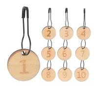 Garvalon Juego De 10 Marcadores De Puntos De Madera Tallada Numerados Para Tejer Y Crochet Accesorios Redondos Hechos a Mano Para Manualidades Y Proyectos De Punto