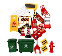 GARVALON Juego de 19 Piezas Mini Señales de Tráfico y Conos de Tráfico en Miniatura para Educación Vial Infantil Portátil para Juegos y Aprendizaje de Seguridad Vial