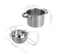 GARVALON Juego de Olla para Baño María de 304 Acero Inoxidable, Crisol de Chocolate y Queso, 14 Cm 400 Ml, para Derretir Mantequilla en Cocina Doméstica y Profesional