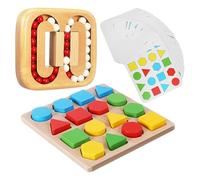 GARVALON Juego de Rompecabezas de Madera para Personas Mayores Formas Geométricas Tablero de Rompecabezas Cognitivo y Actividad de Memoria para Adultos Adecuado para Entrenamiento Mental