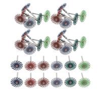 GARVALON Juego de Ruedas de Pulido Radial de 1 Pulgada con Vástago de 3 Mm, Disco de Cerdas Abrasivas para Lijar Metal y Madera, Kit de 27 Piezas para Herramienta Rotativa, Almohadillas