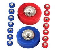 GARVALON Juego de Tejo Infantil 16 Piezas Bolas Deslizantes de Plástico y Acero, Mini Bolas para Mesa en Azul y Rojo, Accesorios para Juego de Tejo de Interior y Exterior