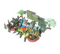 GARVALON Juegos Infantiles De Figuras Militares y Soldados para Niños, Set De 37 Piezas, Modelo De Escena Militar DIY, Juguetes De Mesa De Arena para Juego Imaginativo y Educativo