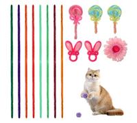 GARVALON Juguetes de Tallos de Chenilla para Gatos 100 Piezas Multicolor DIY Material de Felpa Suave Seguro para Mascotas Adecuado para Entretenimiento y Desarrollo Mental Felino