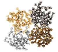 GARVALON Kit de 200 Remaches Metálicos Cónicos para Ropa, Accesorios de Costura Punk en Cobre, Plata, Acero y Oro, Ideales para Decoración de Bolsos, Zapatos y Manualidades de Cuero