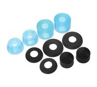 GARVALON Kit de Bujes para Ejes de Patineta Transparente Azul, Almohadillas Amortiguadoras y Arandelas para Longboard, Piezas de Camión Resistentes para Absorción de Impactos