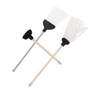 GARVALON Kit De Limpieza para Casa De Muñecas En Miniatura De 3 Piezas: Juego De Fregona Y Escoba Realistas con Desatascador De Inodoro, Miniaccesorios para El Baño Y El Lavadero