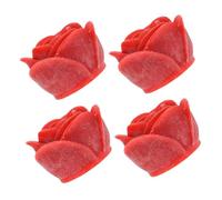 GARVALON Lámparas LED de Vela en Forma de Rosa Roja Pack de 4 Unidades Pequeñas Luz Decorativa Eléctrica para Escritorio Iluminación Ambiental sin Llama Adecuado para Decoración del