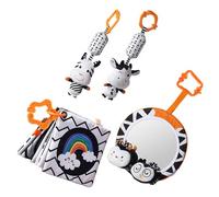 GARVALON Libro de Tela Educativo para Bebés Años con Papel Sonoro Incorporado y Patrones Blanco y Negro Estimula la Imaginación Atención Costura Segura y Duradera para Aprendizaje Temprano