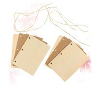 GARVALON Libro de Votos Matrimoniales de Madera Reciclada Cuaderno DIY 2 Juegos Papel Kraft Beige y Cordel de Yute Accesorio Rústico para Bodas Decoración y Manualidades Recuerdo