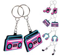 GARVALON Llavero para Fiestas Musicales 24 Piezas de PVC Notas Musicales y Casete Accesorios Decorativos para Mochilas y Cumpleaños Colgantes Temáticos para Amantes Música
