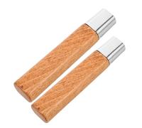 GARVALON Mango Ergonómico de Madera de Flor de Palo para Cuchillos Chinos Piezas de Repuesto 2 Unidades Tamaño Pequeño y Grande Mango de Agarre Cómodo para Reparación y Corte en Cocina