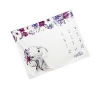 GARVALON Manta Mensual de Franela para Ñiño Manta para Fotos de Recién Nacidos Fondo Fotográfico Diseño de Elefante Tamaño Elástico 5-10 CM Adecuado para Sesión de Fotos y Recuerdo