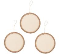 GARVALON Marcos de Fotos de Madera en Blanco 3 Piezas Redondos 20 Cm para Arte Diy, Portafotos Infantiles para Pared, Marco Simple y Ligero Adecuado para Manualidades y Decoración