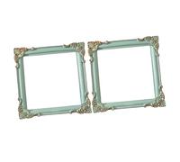 GARVALON Marcos de Fotos Vintage de Resina 2 Unidades, Estilo Europeo Retro en Verde Claro, Diámetro 11 Cm, Accesorios para Fondo Fotográfico y Decoración de Hogar para Eventos y Fiestas