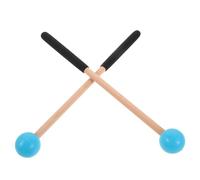GARVALON Mazas de Percusión de Madera para Xilófono y Marimba Par de Baquetas Blandas con Mango Ergonómico Color Azul Instrumento Orff Adecuado para Escuela Conciertos y Aprendizaje