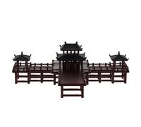 GARVALON Mini Pabellón Pagoda Decoración para Acuario y Terrarios Modelo Pequeño de Arquitectura China Antigua Resina Adorno para Paisaje de Bonsái y Estanques Figura Asiática Miniatura