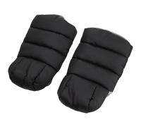 GARVALON Mitones Cálidos para Cochecito de Ñiño Guantes de Invierno para Silla de Paseo Manguito Calentador de Manos Negro Protección contra Viento y Frío 1 Par para Uso Exterior