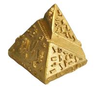 GARVALON Modelo de Pirámide Egipcia Grande de Resina Decorativa, Figura Piramidal Artesanal en Color Marrón, Adorno Vintage para Decoración del Hogar y Oficina, Soporte Piramidal