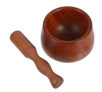GARVALON Mortero y Mano de Madera de Ébano 1 Pieza Olla para Triturar Ajos y Especias Recipiente Práctico para Moler Jengibre en Cocina Doméstica