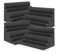 GARVALON Paneles Insonorizados de Espuma Curvada 12X12X24 CM 4 Piezas Esponja Acústica para Esquinas Alta Densidad Ignífuga Negra Absorbente de Sonido para Estudio y Oficina