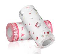 GARVALON Papel Antigrasa Navideño para Alimentos 2 Piezas Papel Desechable para Hornear y Freír Revestimiento Portátil para Comida de Picnic y Barbacoa Cojín Cuadrado para Cocina