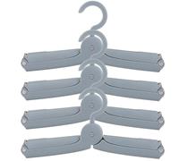 GARVALON Perchas de Viaje Plegables 4 Piezas, Organizador de Ropa Compacto y Ligero, Material PP y Aluminio, Color Azul Gris, Ahorra Espacio para Armario y Maleta, Adecuado para Viajes