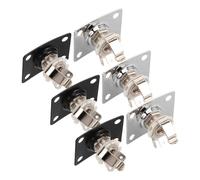 GARVALON Placa de Conector de Guitarra Eléctrica Metálica Rectangular 6,35 MM 6 Piezas Señal Constante para Uso en Amplificadores y Grabación