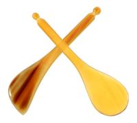 GARVALON Pluma 2 Piezas de Cuerno de Buey de Puntos de Acupuntura Manual Beige para Mantener la Elasticidad y Suavidad Piel para Masaje Facial y Ojos