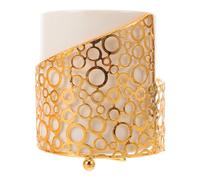 GARVALON Porta Utensilios Pequeño de Cerámica Marco Metálico, Soporte para Cucharas y Tenedores de Fruta, Tarro de Almacenamiento para Barra de Café, Organizador para Estación de Bebidas,