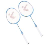 GARVALON Raquetas Bádminton Niña Aluminio Ligero con Palmaditas Entrenamiento Set Deportivo Exterior Patrón Dibujos Animados Seguro sin Ángulos Fácil Transporte Colores Azul