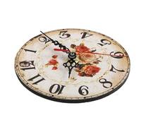 GARVALON Reloj de Escritorio Silencioso Retro Pequeño de Madera MDF, Adorno Clásico Vintage para Decoración del Hogar, Accesorio Decorativo para Sala y Dormitorio, Movimiento de Cuarzo