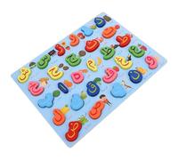 GARVALON Rompecabezas de Emparejamiento de Alfabetos Árabes, Tablero de Madera Mediano Azul, Juego Educativo Preescolar Montessori para Aprender Letras y Formas del Alfabeto Árabe