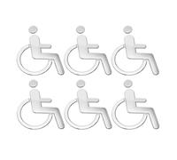 GARVALON Señales Autoadhesivas para Baño Discapacitados 6 Unidades Pegatinas Símbolo Silla de Ruedas Adhesivos para Inodoro Adaptado Señalización Accesible para Clínicas y Negocios