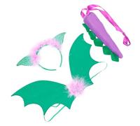 GARVALON Set de 3 Piezas Alas de Dinosaurio para de Pterodáctilo y Diadema Morada de Tela No Tejida Accesorio Ligero para Cosplay Fiestas Infantiles y Halloween